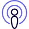 A podcast logo icon.